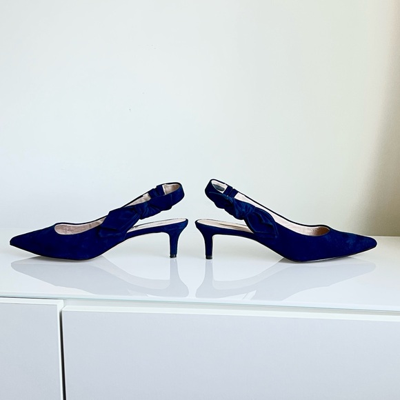 Louise et Cie Navy Suede Slingback Size 8.5 - Picture 9 of 13